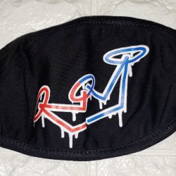 Black mask w/drippy crown (red,white ,blue)